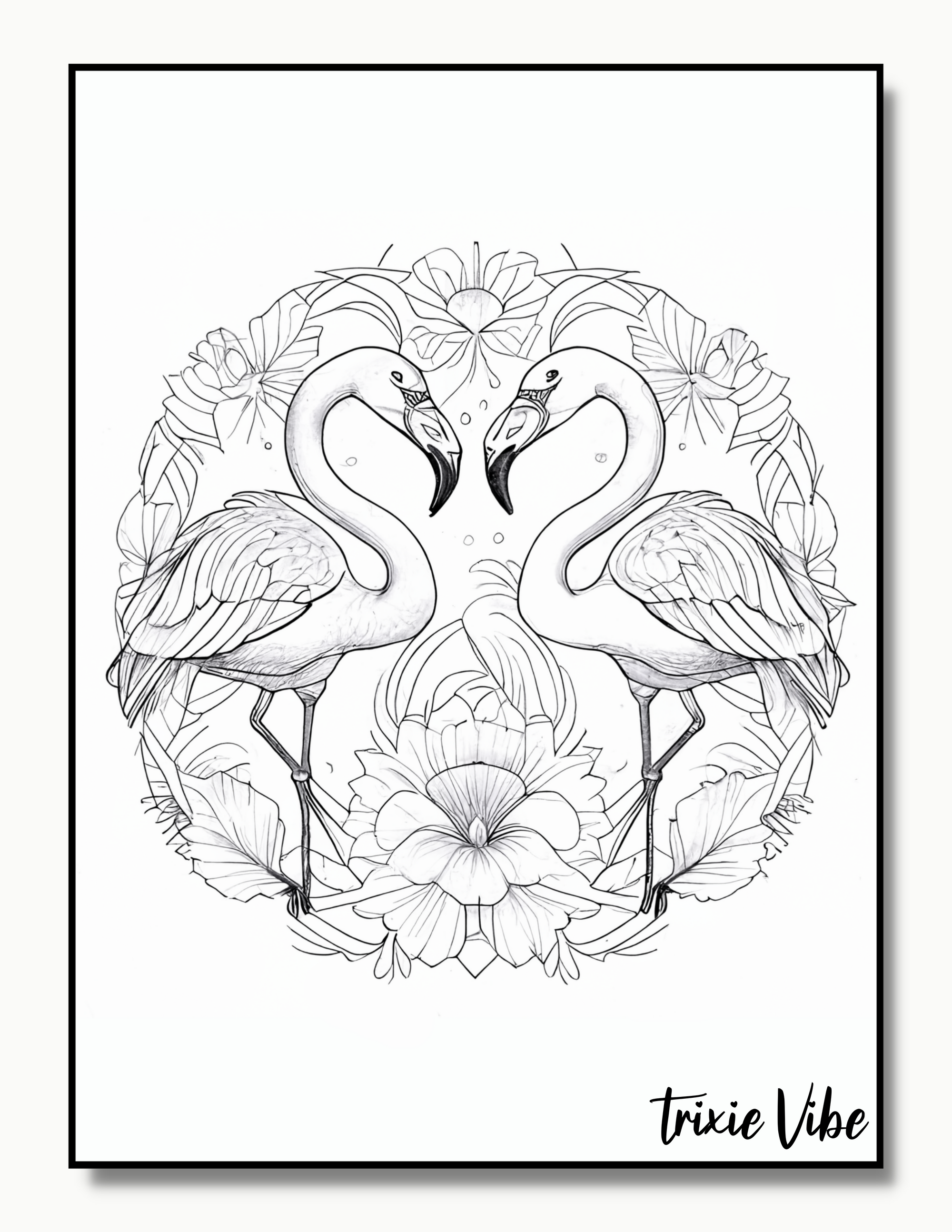 Flamingo Coloring Pages for Adults
