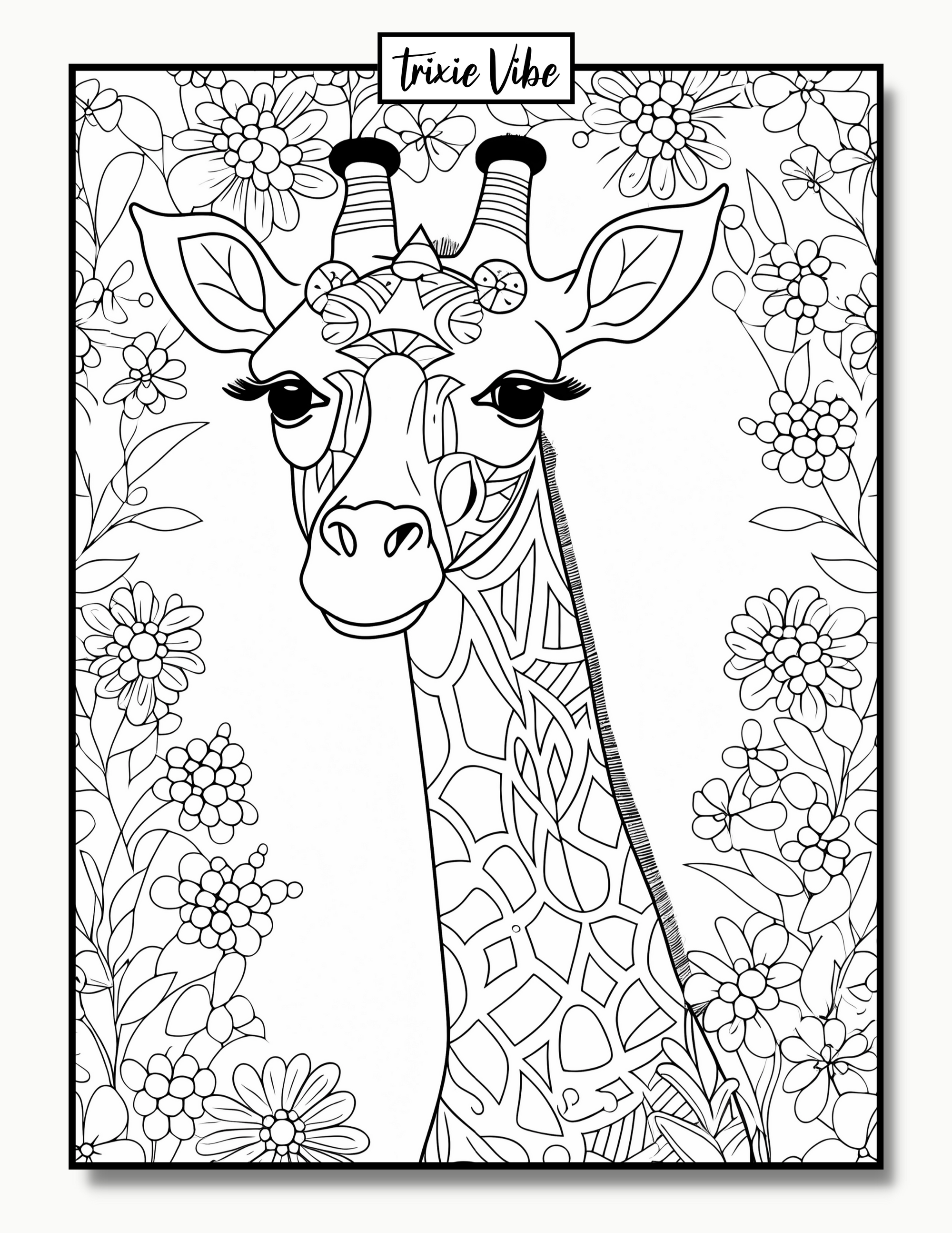 Giraffe Coloring Pages for Adults