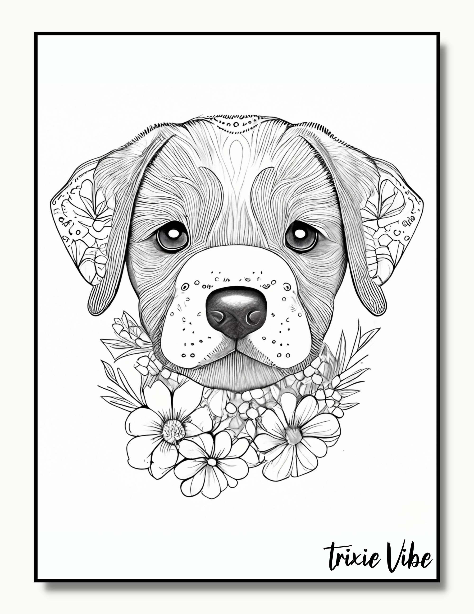 Puppy Coloring Pages for Adults
