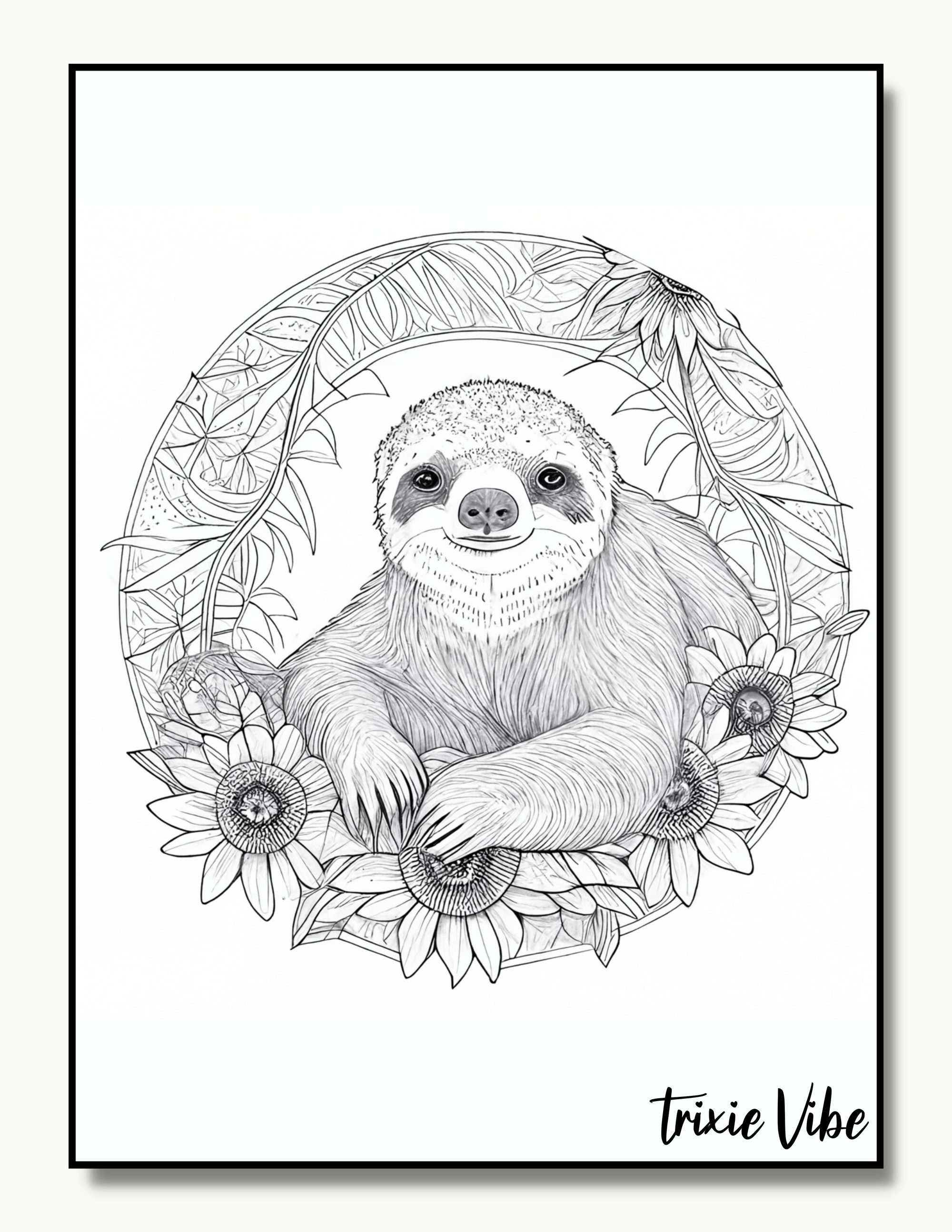 Sloth Coloring Pages for Adults
