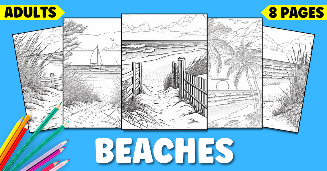 Printable Beach Coloring Pages for Adults