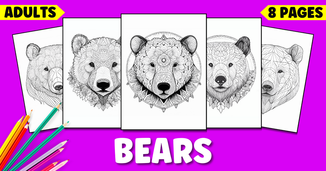 Realistic Bear Coloring Pages