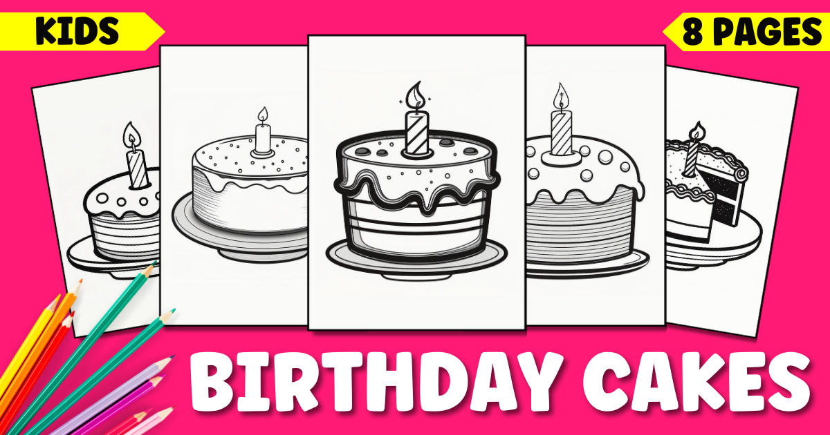 Free Printable Birthday Cake Coloring Pages