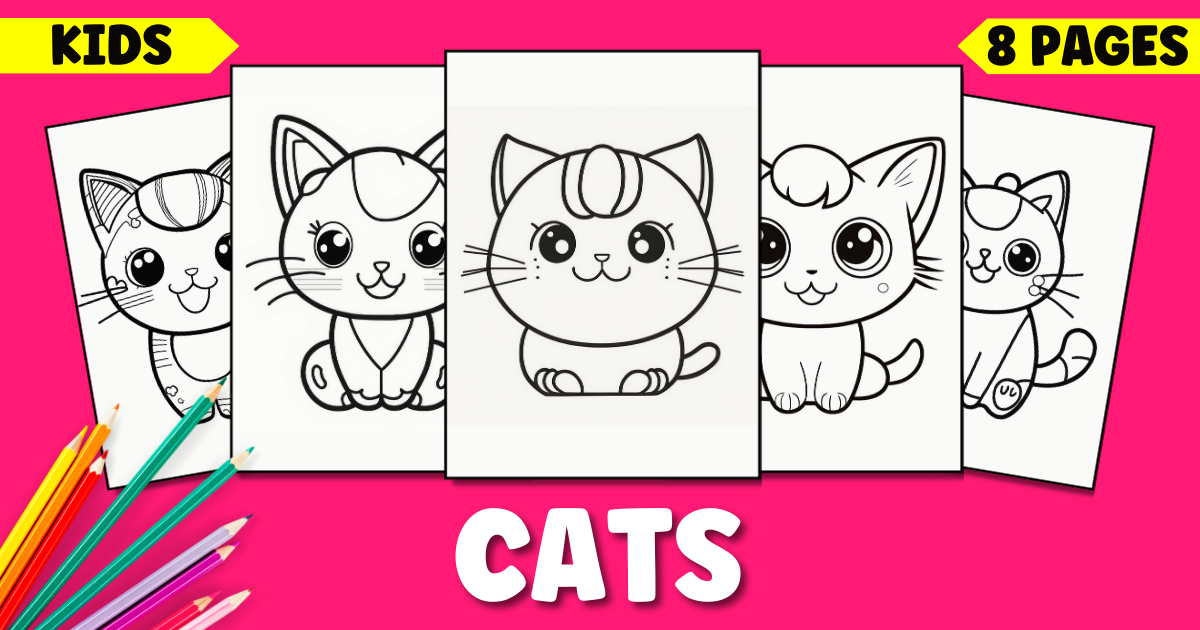 Printable Cute Cat Coloring Pages for Kids: Fun & Creative Activity for Kids