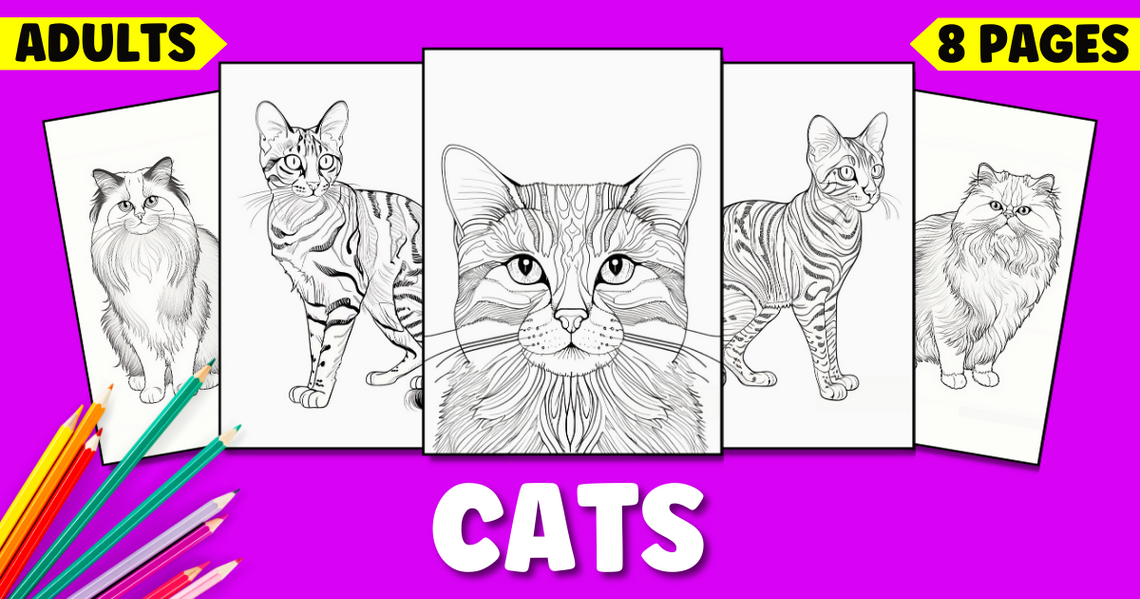 Free Printable Realistic Cat Coloring Pages for Adults