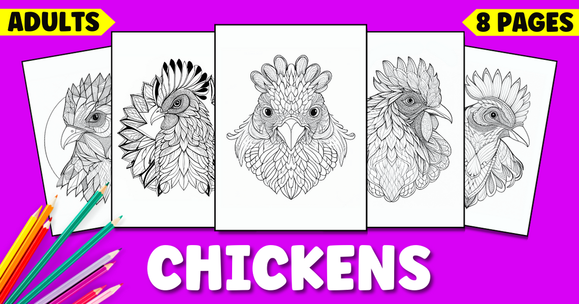 Realistic Chicken Coloring Pages