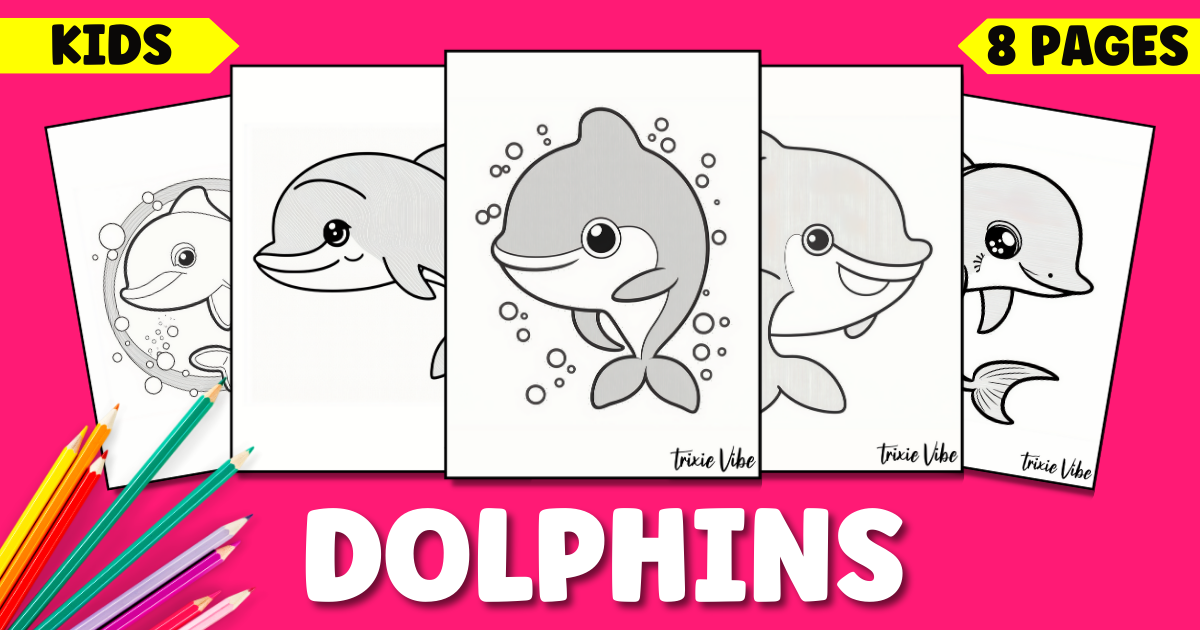 Free Printable Cute Dolphin Coloring Pages for Kids