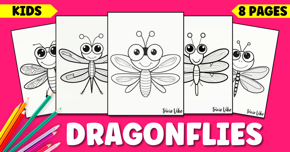 Free Cute Printable Dragonfly Coloring Pages for Kids