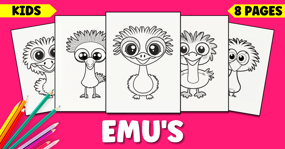 Emu Coloring Pages