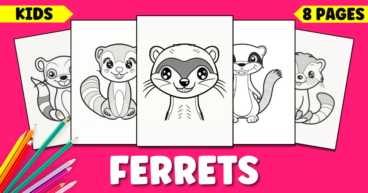 Ferret Coloring Pages for Kids