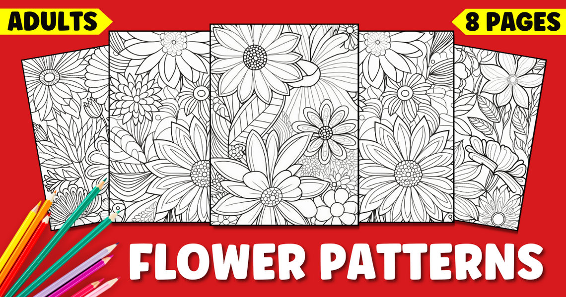 Flower Pattern Coloring Pages