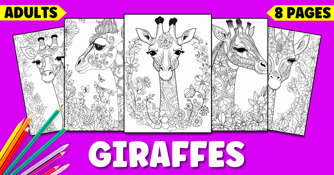 Giraffe Coloring Pages for Adults