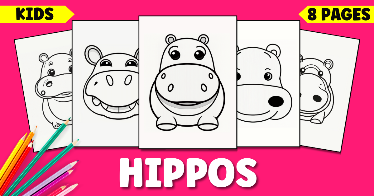 Hippo Coloring Pages for Kids