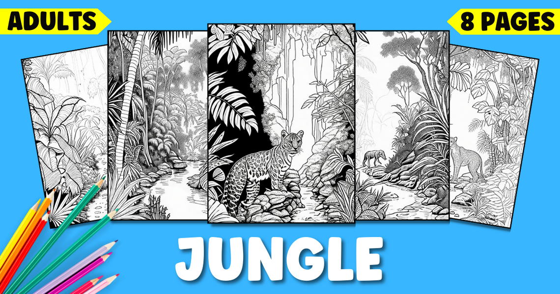 Jungle Coloring Pages for Adults