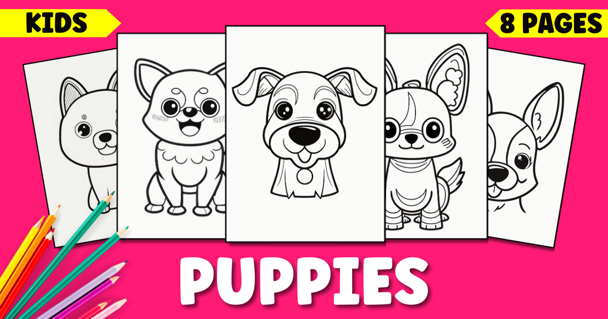 Printable Cute Puppy Coloring Pages for Kids: Tail-Wagging Fun for All Ages