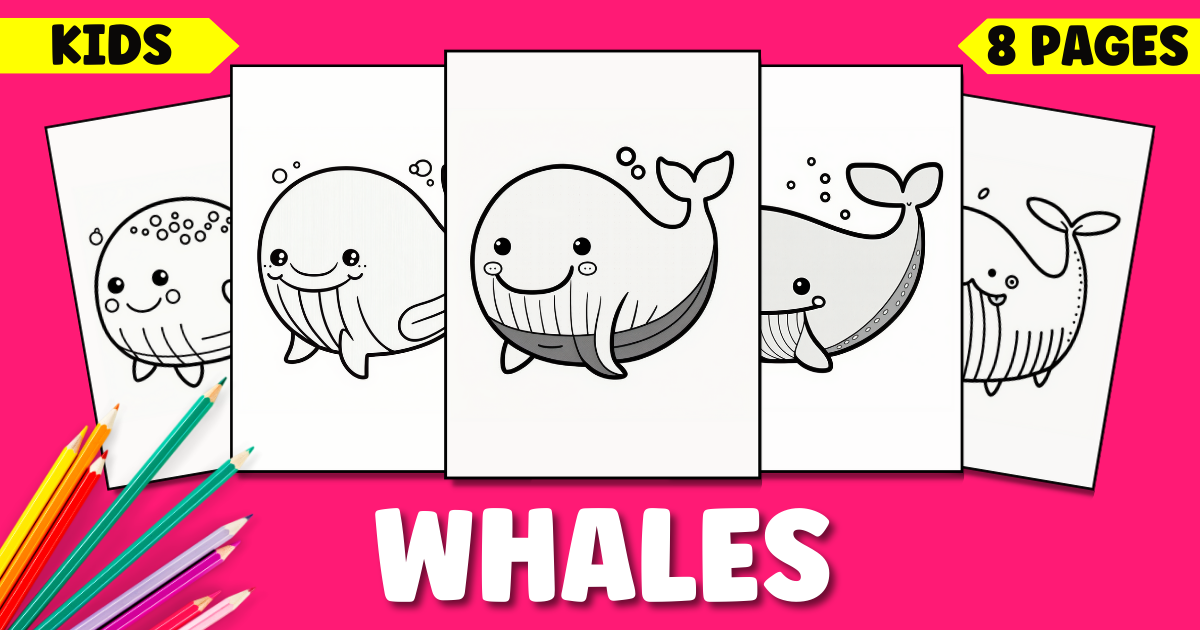 Cute Whale Coloring Pages for Kids