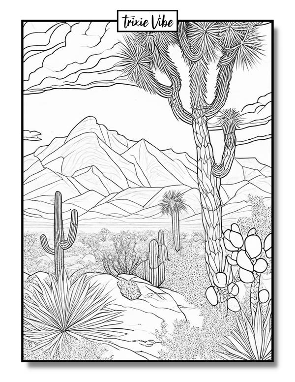 Printable Desert Coloring Pages for Adults